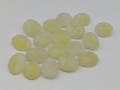 Glasnuggets gelb gestreift gefrostet matt 15-17 mm/1 kg